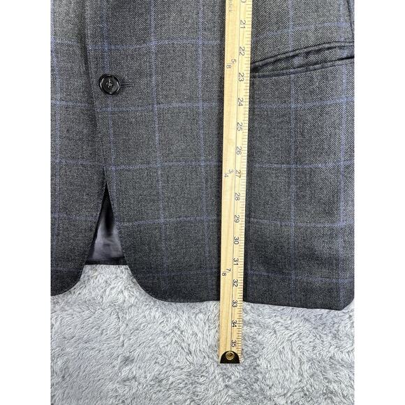 Ermenegildo Zegna Pure Cashmere Mens Blazer 46R 3 Button Sportscoat Gray Blue - Picture 6 of 11